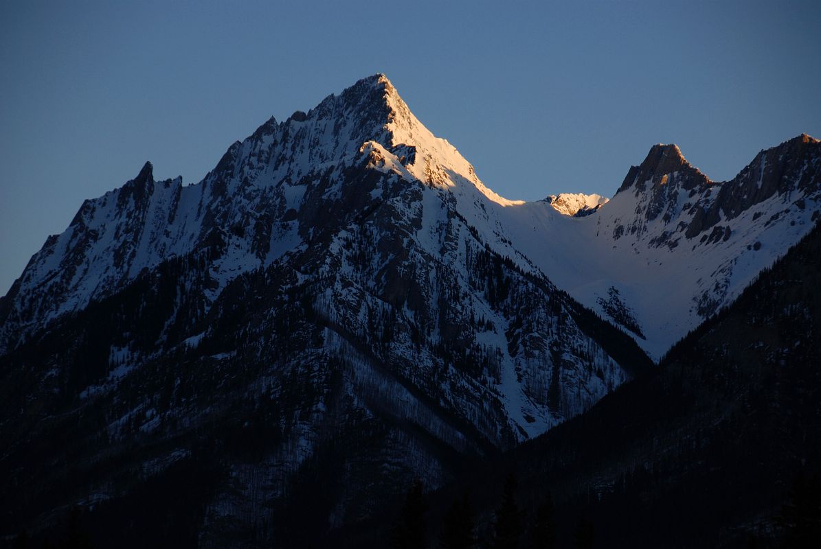 27B Mount Ishbel Sunrise From Trans Canada Highway Driving Between Banff And Lake Louise in Winter